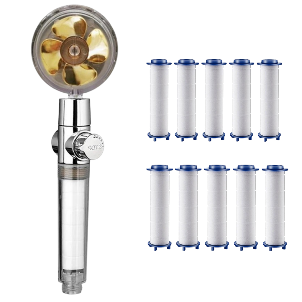 High pressure rotating helix shower head