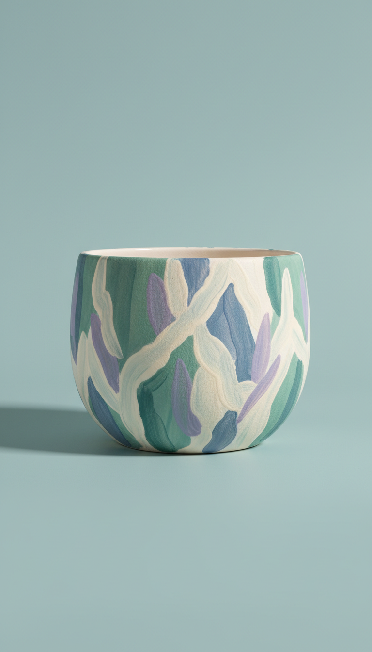 Hand-Painted Ceramic Planter