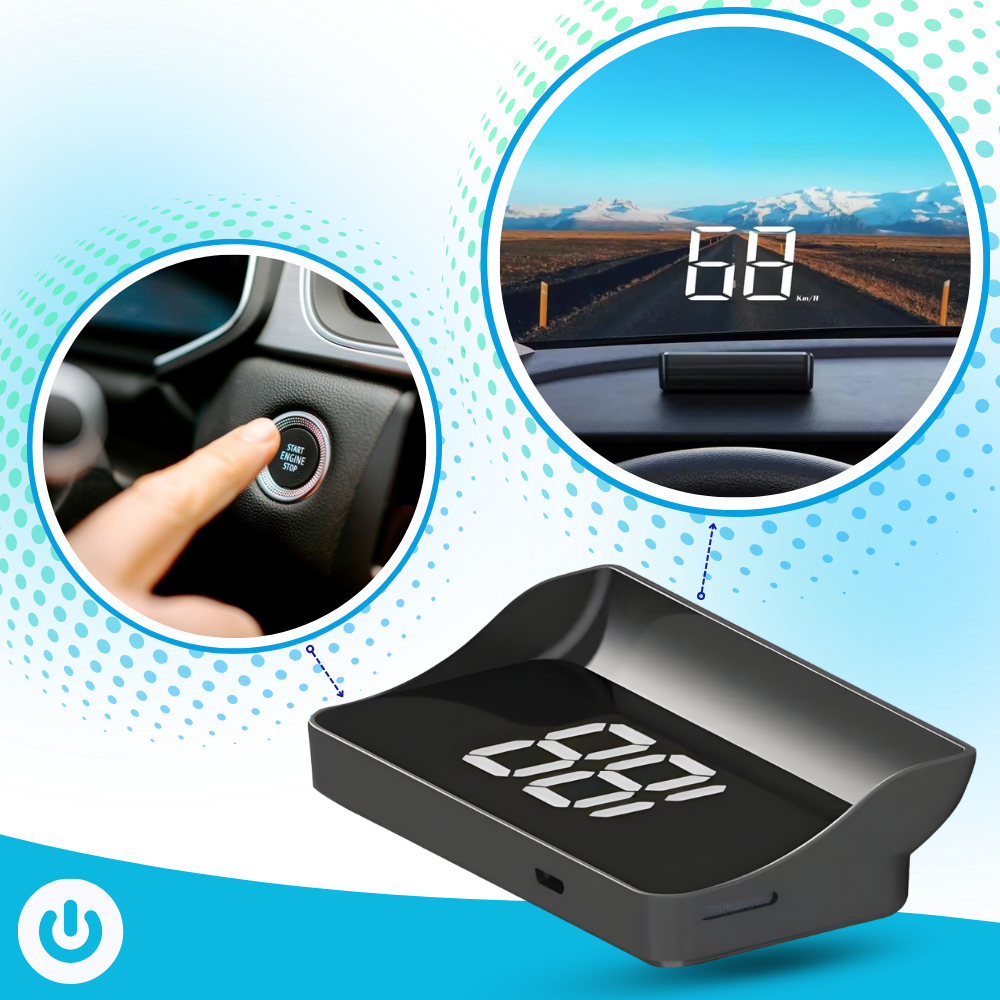Clear & Intuitive Projector Windshield Speedometer