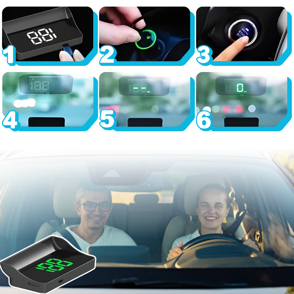 Clear & Intuitive Projector Windshield Speedometer