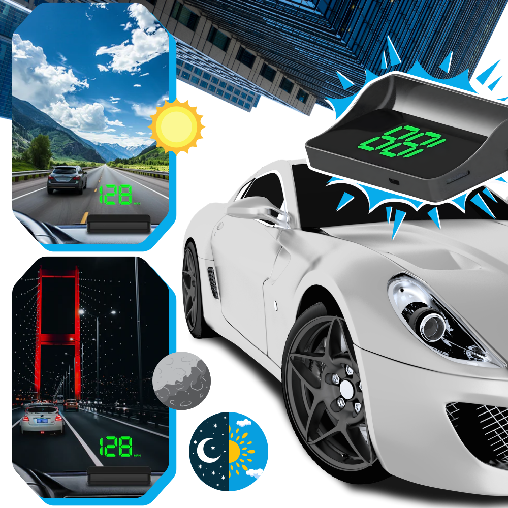 Clear & Intuitive Projector Windshield Speedometer