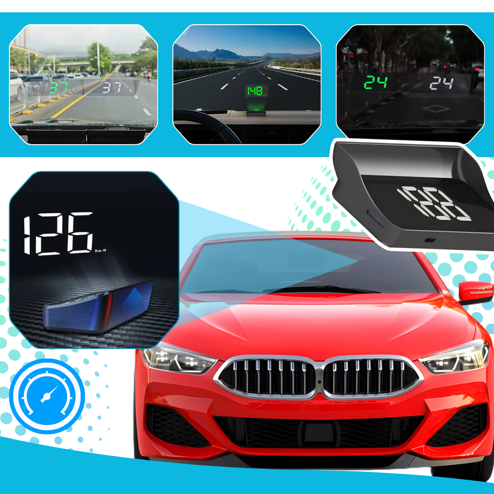 Clear & Intuitive Projector Windshield Speedometer