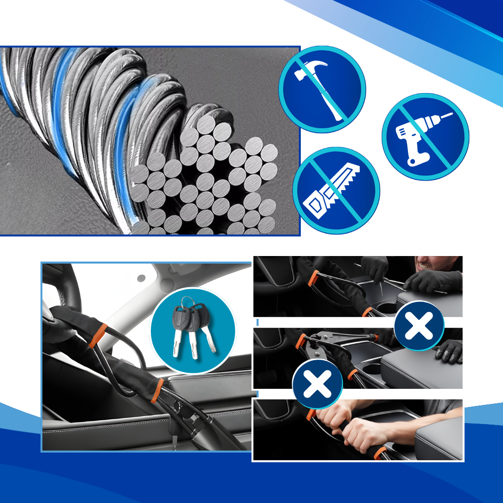 Dual Security Steering Wheel Lock